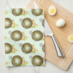 Bowl of Green Chilli Chilli Chile Verde Cookoff Tea Towel