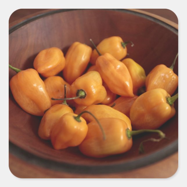 Bowl of habanero peppers, Traditional food Square Sticker (Front)