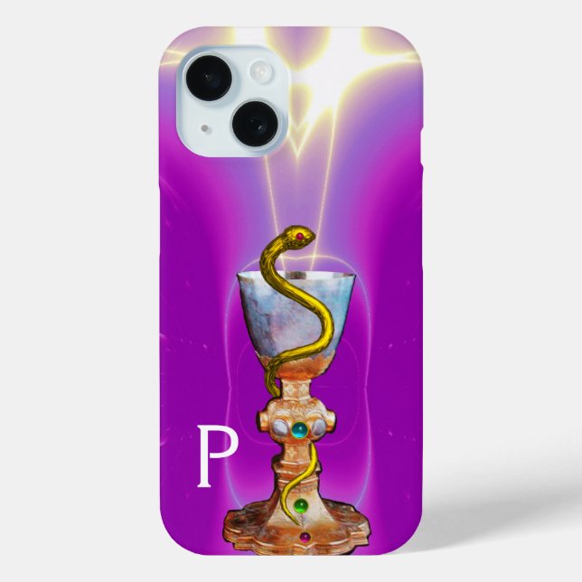 BOWL OF HYGEIA Medicine, Pharmacy Monogram Pink Case-Mate iPhone Case (Back)