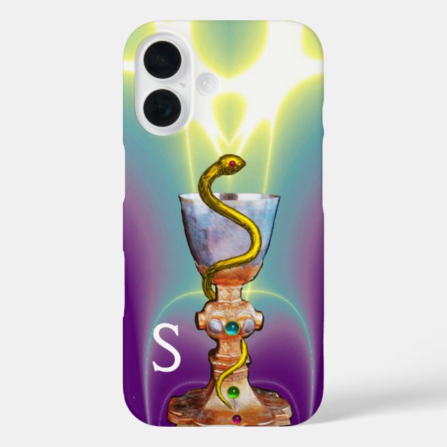 BOWL OF HYGEIA Medicine,Pharmacy Monogram Teal Case-Mate iPhone Case (Back)