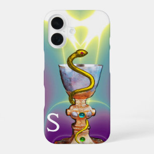BOWL OF HYGEIA Medicine,Pharmacy Monogram Teal iPhone 16 Case