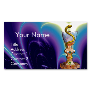 BOWL OF HYGEIA Medicine, Pharmacy /Purple Blue Magnetic Business Card