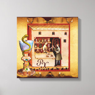BOWL OF HYGEIA MONOGRAM Medicine, Pharmacy Canvas Print