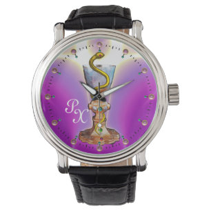 BOWL OF HYGEIA MONOGRAM Medicine, Pharmacy ,Pink Watch