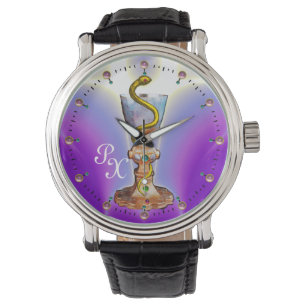 BOWL OF HYGEIA MONOGRAM Medicine, Pharmacy ,Purple Watch