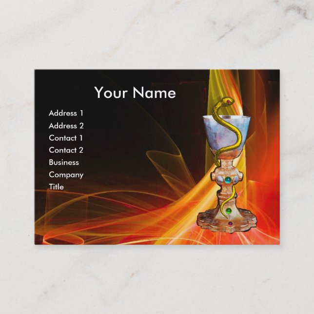 BOWL OF HYGEIA ,PHARMACY Medicine Orange Yellow Business Card (Front)