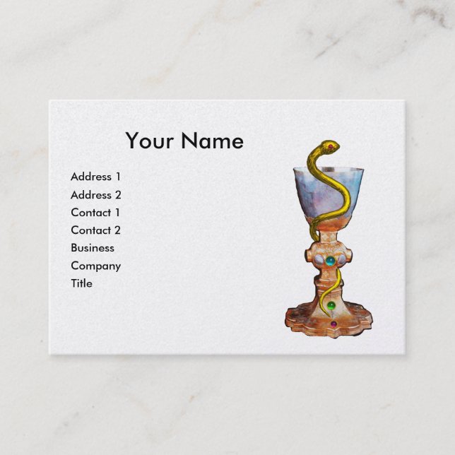 BOWL OF HYGEIA , PHARMACY MONOGRAM.egg shell paper Business Card (Front)
