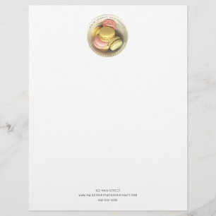 Bowl Of Macarons Food Business Patisserie Custom Letterhead
