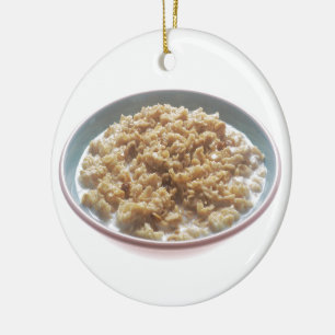 Bowl of Oatmeal Ceramic Tree Decoration