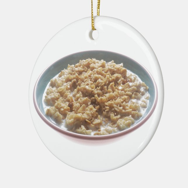 Bowl of Oatmeal Ceramic Tree Decoration (Left)