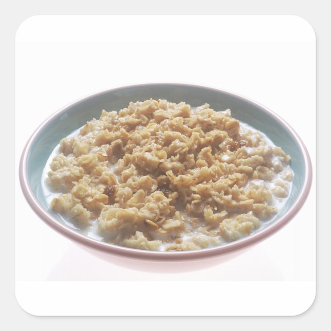 Bowl of Oatmeal Square Sticker (Front)