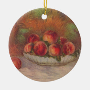 Bowl of Peaches (by Pierre-Auguste Renoir) Ceramic Ornament