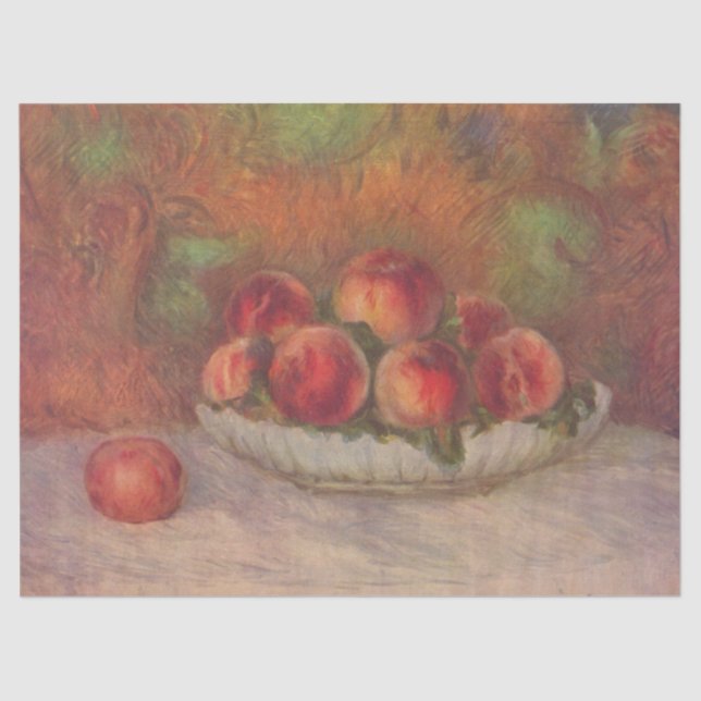 Bowl of Peaches (by Pierre-Auguste Renoir) Tissue Paper (Front)