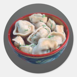 Bowl of Pelmeni Classic Round Sticker