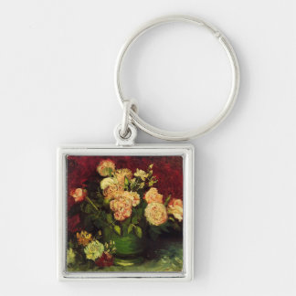 Bowl of Peonies and Rose,Vincent van Gogh Key Ring