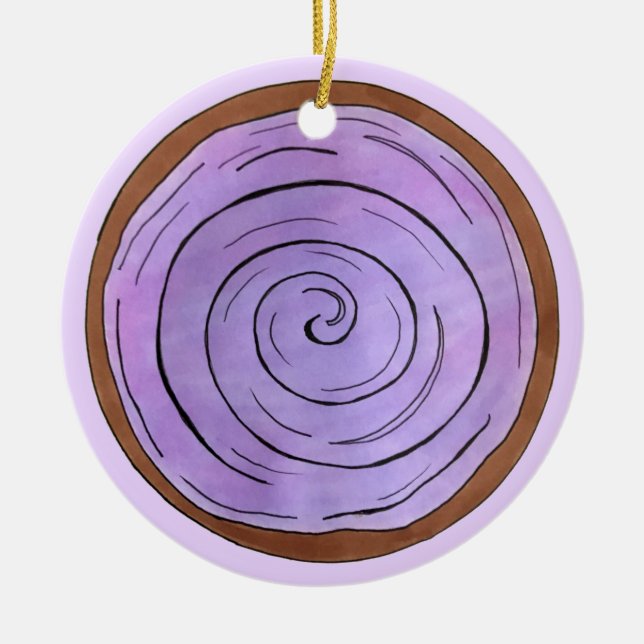 Bowl of POI Purple Hawaiian Food Taro Root Hawaii Ceramic Ornament (Front)