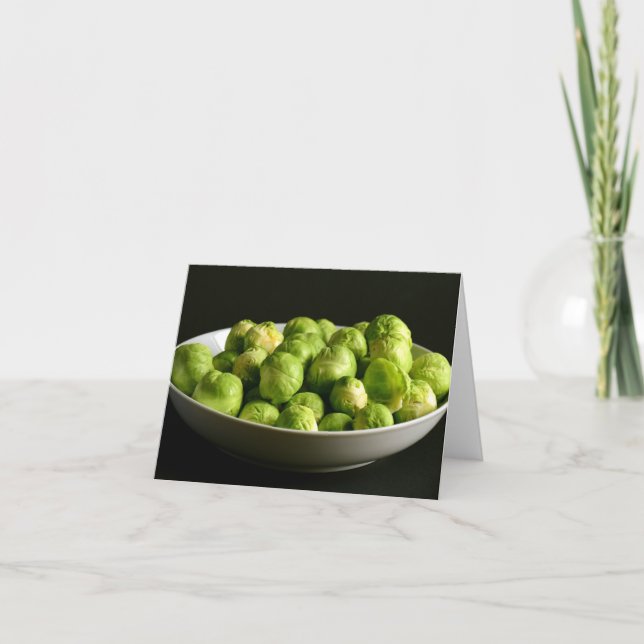 Bowl of Raw Brussels Sprouts Holiday Card (Front)