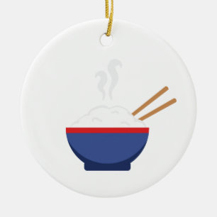 Bowl Of Rice Ceramic Ornament