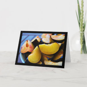 Bowl of Sliced Plum Fruit Card