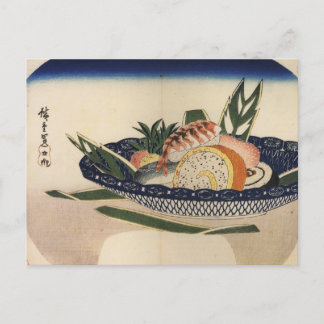 Bowl of Sushi, circa 1800's Japan. Postcard