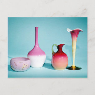 Bowl, Vases and Jug, late 19th century Postcard