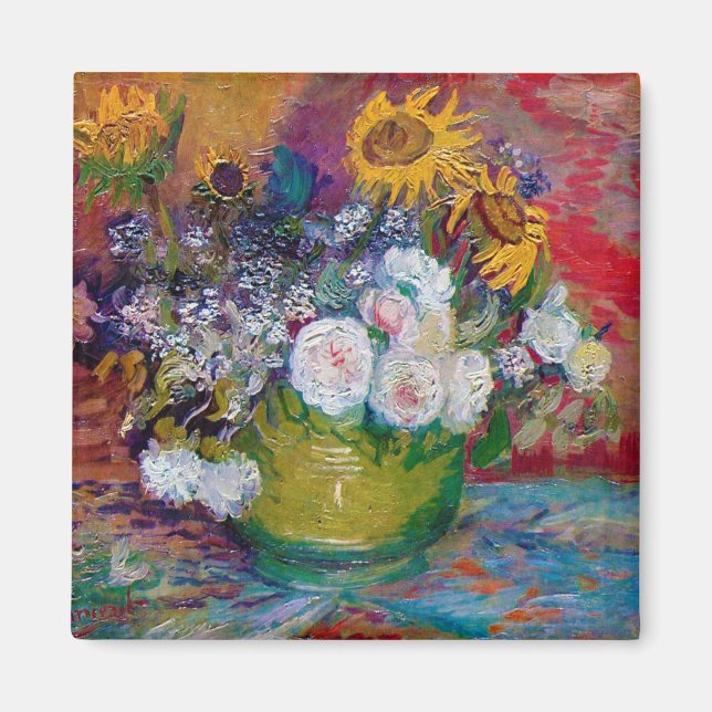 Bowl with Flowers, Van Gogh Magnet (Front)