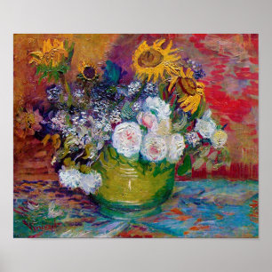 Bowl with Flowers, Van Gogh Poster