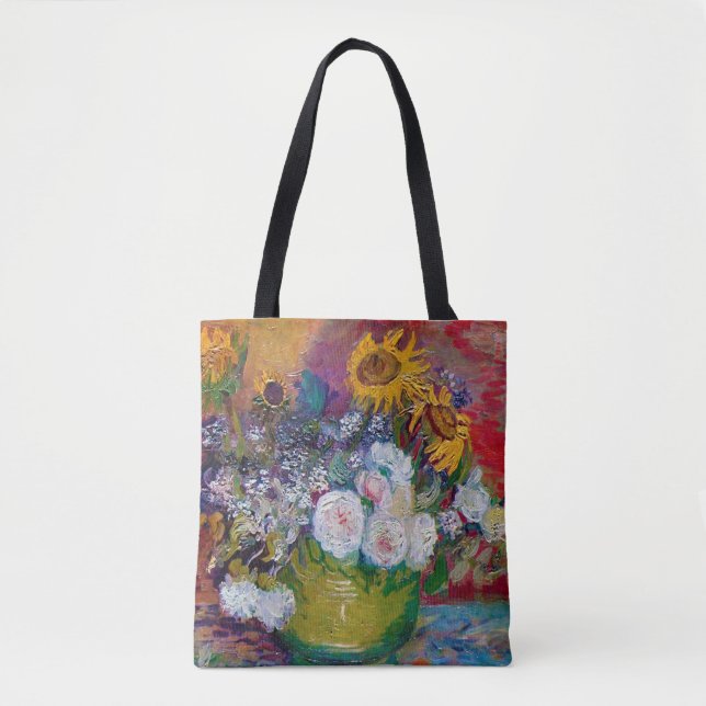 Bowl with Flowers, Van Gogh Tote Bag (Front)