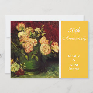 Bowl with Peonies and Roses by Vincent van Gogh Invitation