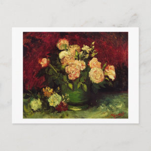 Bowl with Peonies and Roses by Vincent van Gogh Postcard