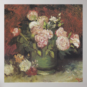 Bowl with Peonies and Roses by Vincent van Gogh    Poster