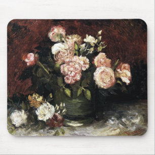 Bowl with Peonies and Roses - Gogh Mouse Pad