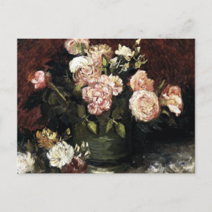 Bowl with Peonies and Roses - Gogh Postcard
