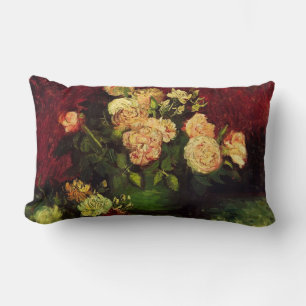 Bowl with Peonies and Roses, Vincent van Gogh Lumbar Cushion