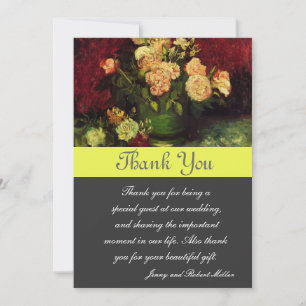 Bowl with Peonies and Roses, Vincent van Gogh Thank You Card