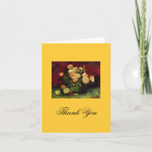Bowl with Peonies and Roses, Vincent van Gogh Thank You Card