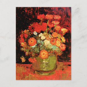 Bowl with Zinnias by Vincent van Gogh, Postcard
