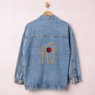 Bowled At Cricket, Ladies Denim Jacket