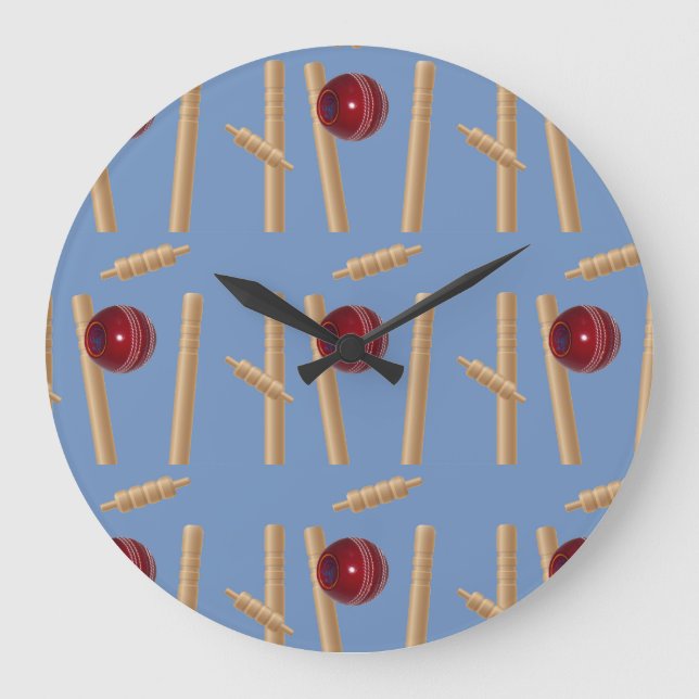 Bowled At Cricket,    Large Clock (Front)