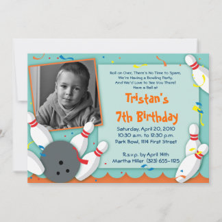 "Bowled Over" Party Invitation - Boys