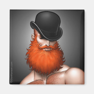 "Bowler Beard" Magnet by Glen Hanson
