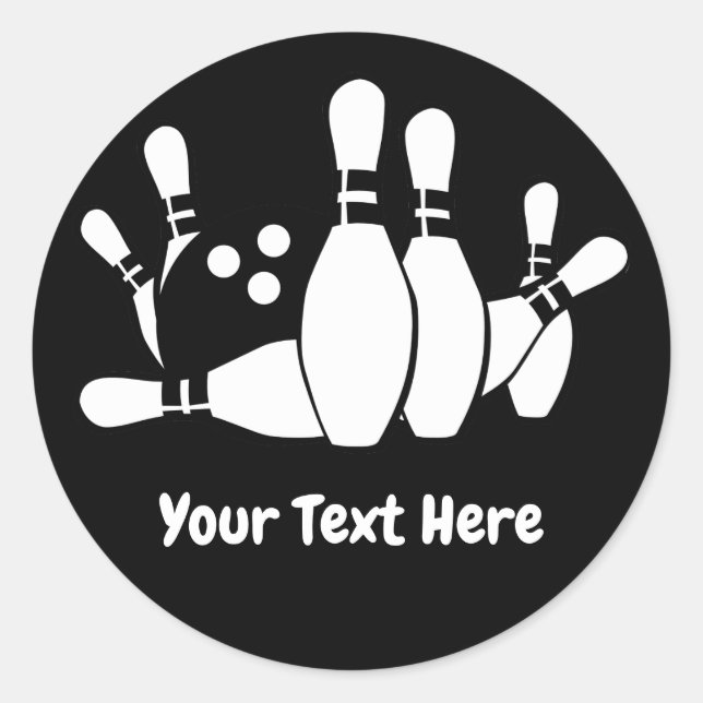 Bowler Bowling Ball Pins Custom Classic Round Sticker (Front)