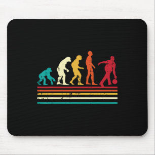 Bowler Evolution Retro Bowling Team Men Women Kids Mouse Pad
