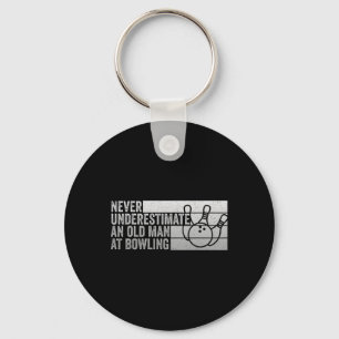 Bowler Funny An Old Man At Bowling Key Ring