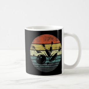 Bowler Gifts Retro Sunset Bowling Ball Silhouette Coffee Mug