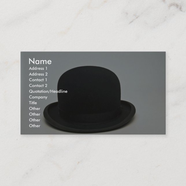 Bowler hat business card (Front)