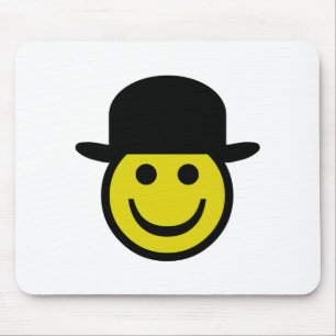 Bowler Hat Smiley Mouse Pad