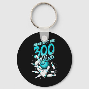 Bowler Knock Down Pins Motif Member Of The 300 Clu Key Ring
