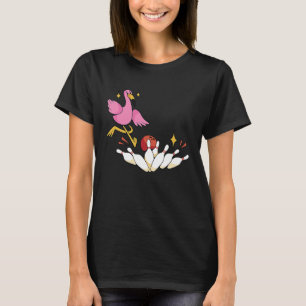 Bowler Strike Bowling Team Bowling Pins Flamingo B T-Shirt