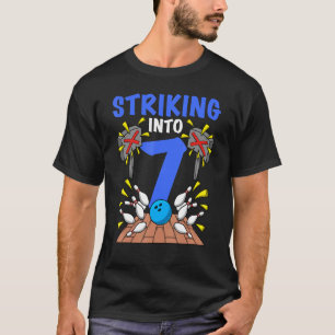 Bowler Striking Into 7 Bowling Birthday T-Shirt